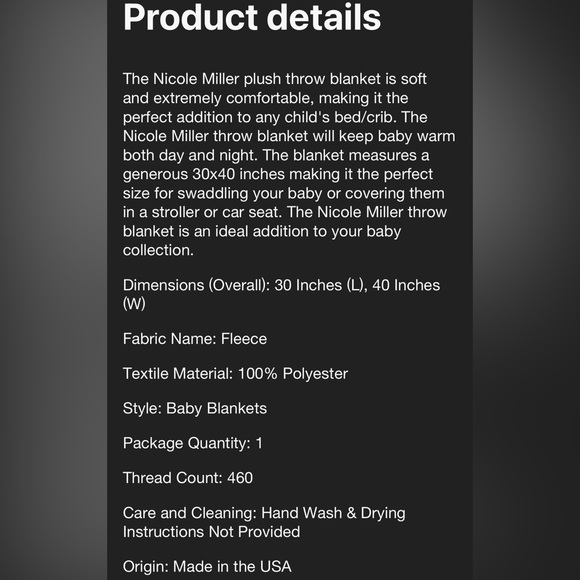 NWT Stripe Printed Mink/Sherpa Baby Blanket - Picture 3 of 3